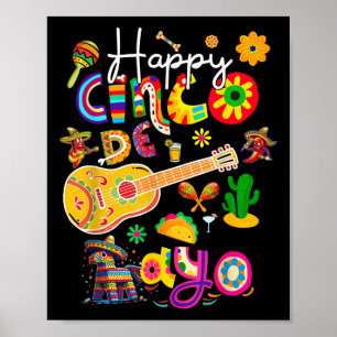Lycklig Cinco De Mayo Fiesta Mexican Party 5 De Ma Poster
