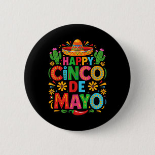 Lycklig Cinco De Mayo Fiesta Mexikanska Party Mana Knapp