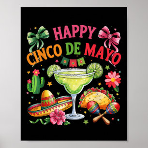 Lycklig Cinco De Mayo Fiesta Mexikanska Party Mana Poster