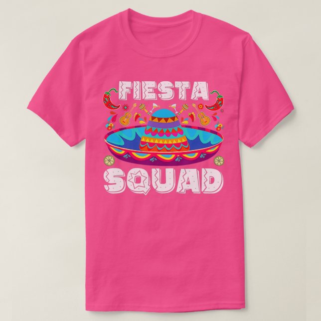 Lycklig Cinco De Mayo låter Fiesta Squad 5 maj Mex T Shirt (Design framsida)