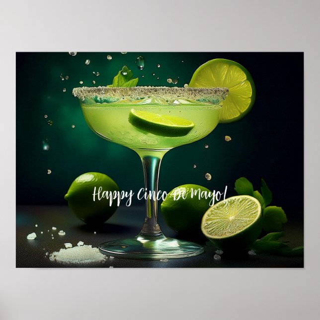 Lycklig Cinco de Mayo Margarita med Anpassningsbar Poster (Framsidan)