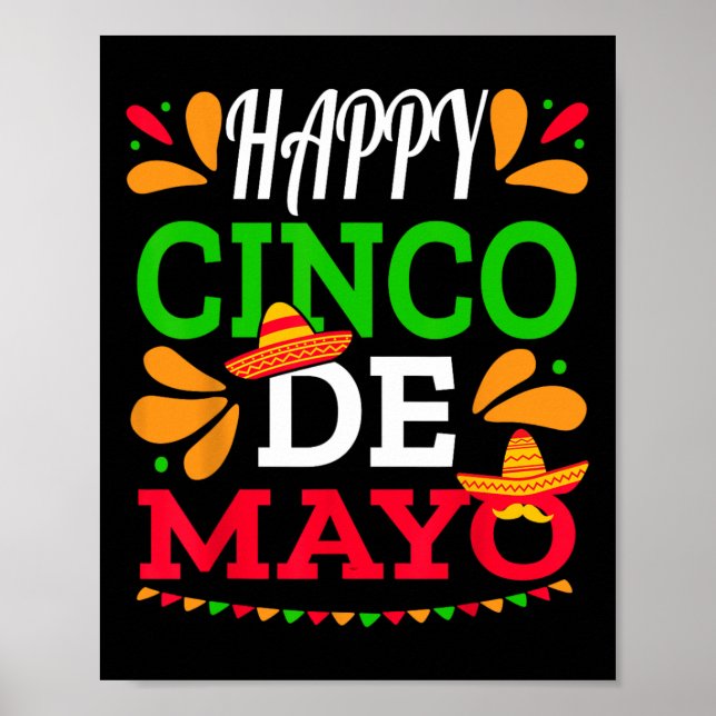 Lycklig Cinco De Mayo Mexican Fiesta 5 De Mayo Man Poster (Framsidan)