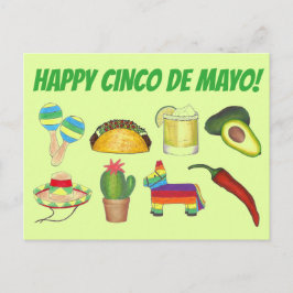 Lycklig Cinco de Mayo Mexican Fiesta Firande Inbjudan Vykort
