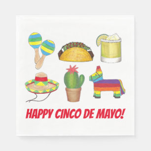 Lycklig Cinco de Mayo Mexican Fiesta Firande Pappersservett