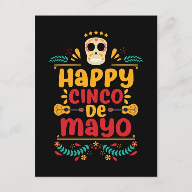 Lycklig Cinco De Mayo Mexican Fiesta Vykort (Framsida)