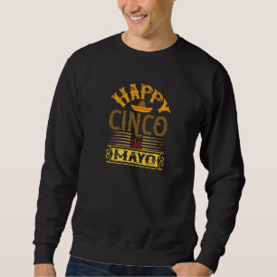 Lycklig Cinco De Mayo Mexican Lång Ärmad Tröja