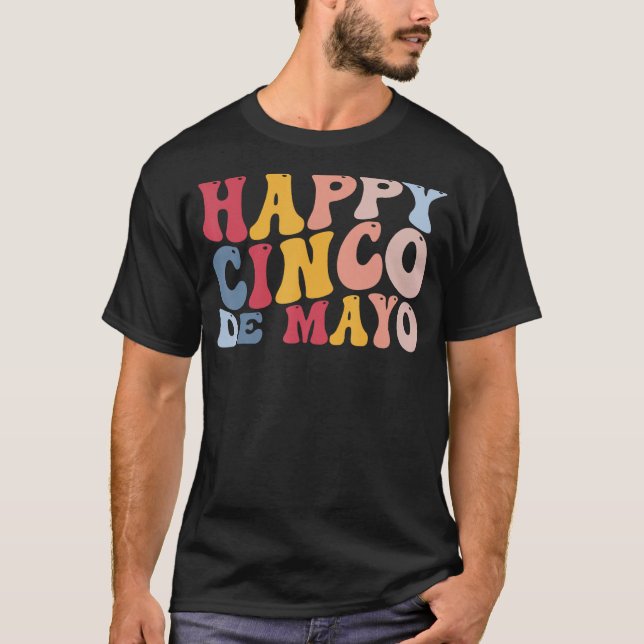 Lycklig Cinco De Mayo Mexican Mexico Fiesta T Shirt (Framsida)