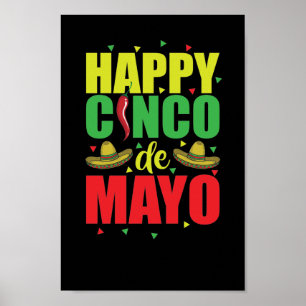 Lycklig Cinco de Mayo Mexiko Amerika Feiertag Poster