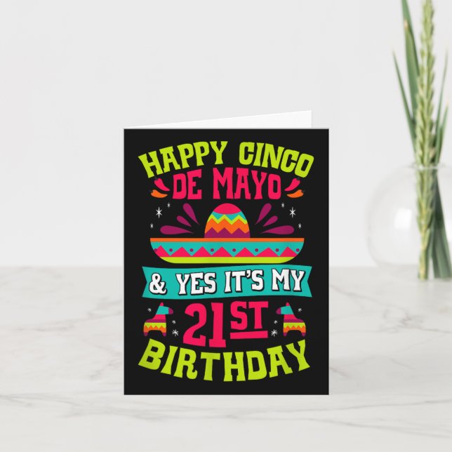 Lycklig Cinco de Mayo och dess 21:a födelsedag Kort (Framsida)