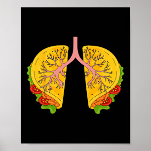 Lycklig Cinco De Mayo Taco Lungs Respiratory Thera Poster