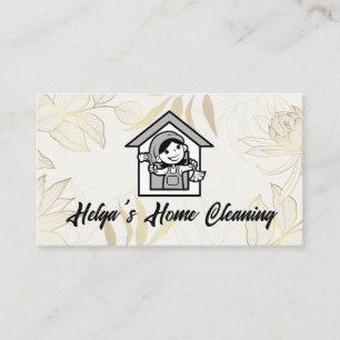 Lycklig Cleaner Logotyp House Keeping Visitkort