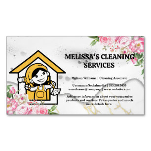 Lycklig Cleaner Tvål Blommor Magnetiska Visitkort
