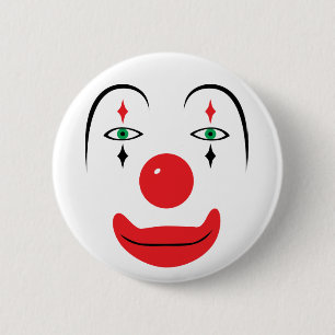 Lycklig clown Ansikte Knapp