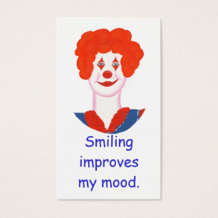 Lycklig Clown Ansikte, Smiling förbättrar mina hum Visitkort