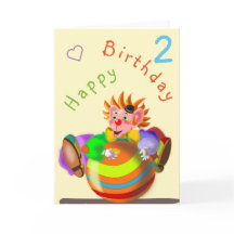 Lycklig Clown Birthday Card - Anpassade