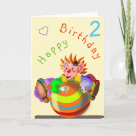 Lycklig Clown Birthday Card - Anpassade Kort