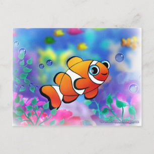 Lycklig Clown Fish Vykort