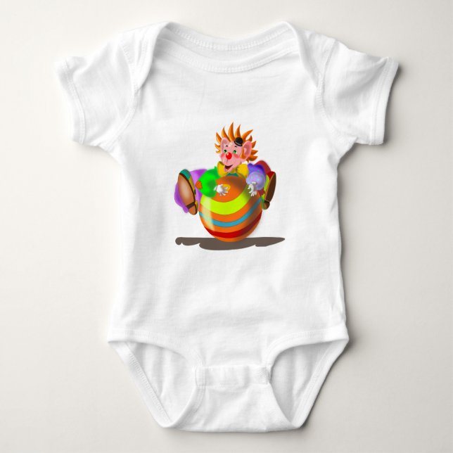 Lycklig Clown Funny Baby Bodykostym T Shirt (Framsida)