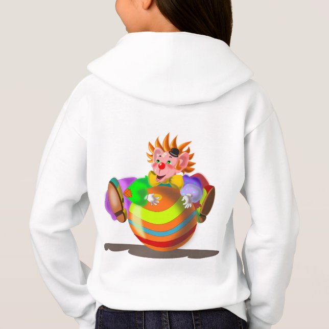 Lycklig Clown Hoodie Circus Tröja (Baksida)