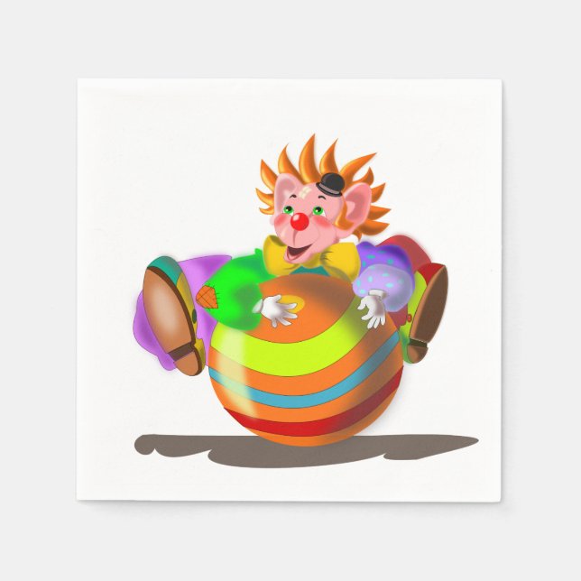 Lycklig Clown Napkins Circus Pappersservett (Framsidan)