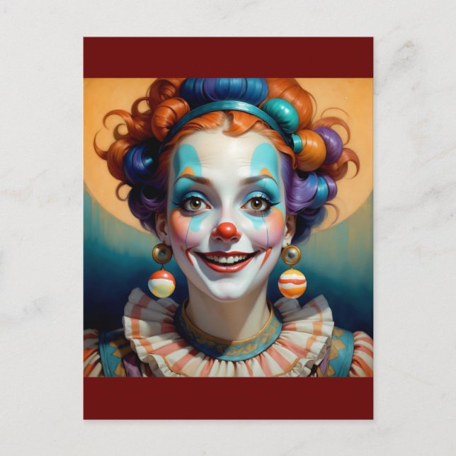lycklig clown vykort (Framsida)