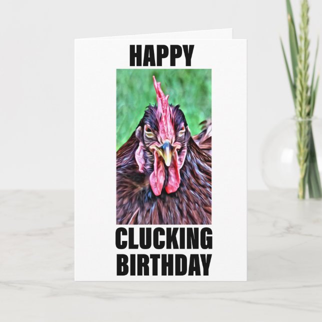 Lycklig Clucking Birthday Card Kort (Framsida)