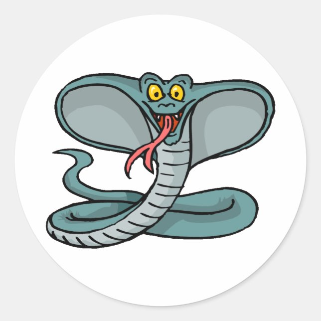 Lycklig Cobra Runt Klistermärke (Framsida)
