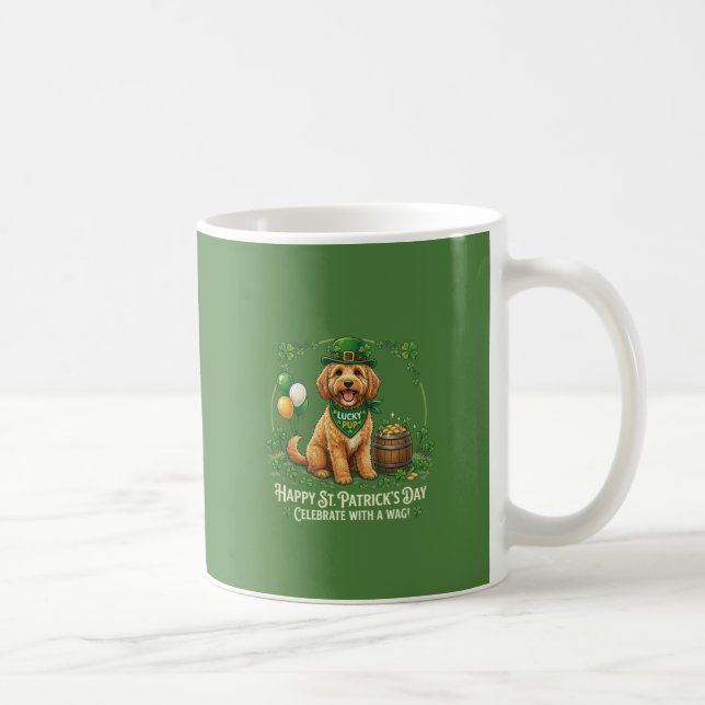 Lycklig Cockapoo St. Patrick's Day Kaffemugg (Höger)
