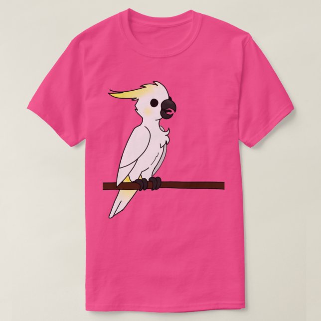 Lycklig-cockatoo på perch t shirt (Design framsida)