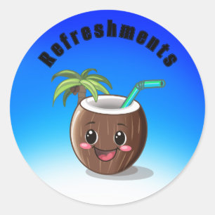 Lycklig Coconut Runt Klistermärke