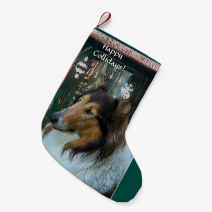 Lycklig Collidays för Collie jul Liten Julstrumpa