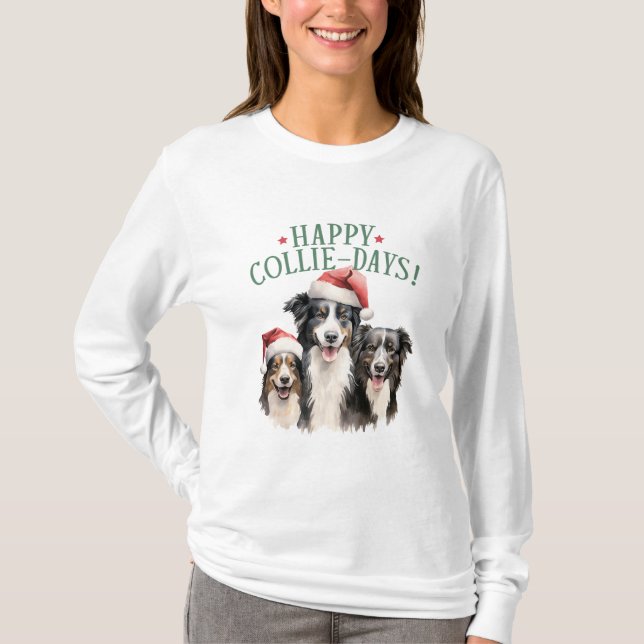 Lycklig Collie Days T Shirt (Framsida)