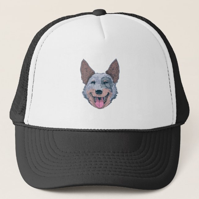 Lycklig Collie Hund Ansikte Keps (Framsida)