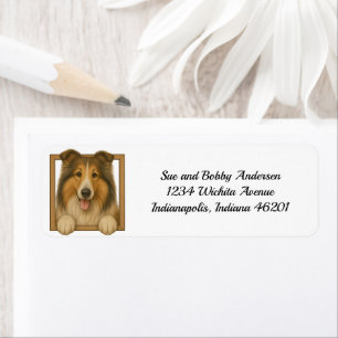 Lycklig Collie Return-adressetikett Returadress Etikett