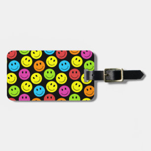 Lycklig Colorful Ansikte Mönster Bagagebricka