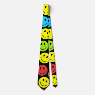 Lycklig Colorful Ansikte Mönster Slips