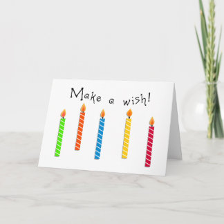 Lycklig Colorful Candles Birthday Wish Hälsning Kort