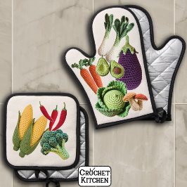 Lycklig Colorful Crochet Vegetable Mushroom Collag