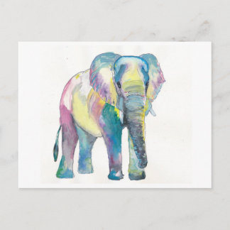 Lycklig Colorful Elephant Vykort