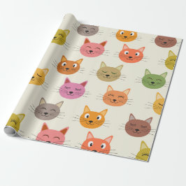 Lycklig Colorful kawaii Tecknad Cats mönster Presentpapper