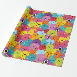 Lycklig Colorful Monsters Mönster Presentpapper