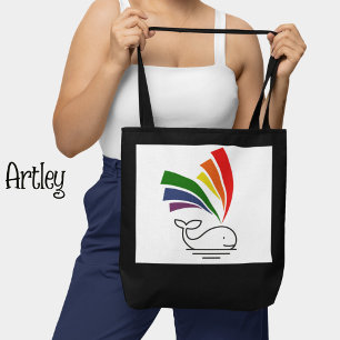 Lycklig Colorful Rainbow Gay pride Whale Tygkasse