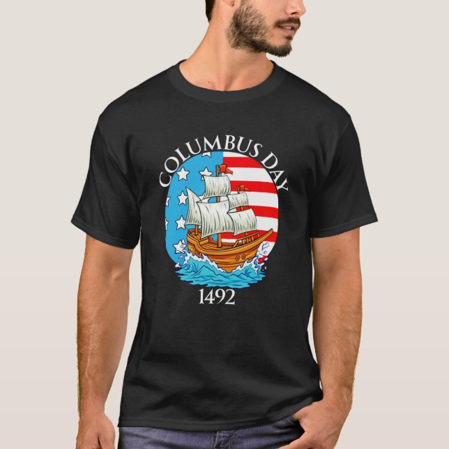 lycklig Columbus dag T Shirt (Framsida)