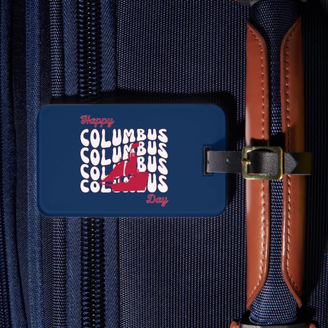 Lycklig Columbus Day 1492 Bagagebricka (Framsida Insitu 4)