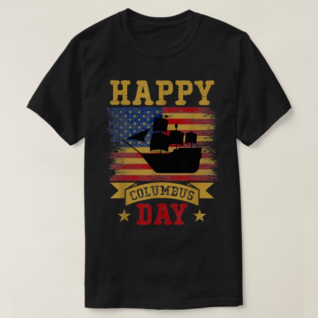 Lycklig Columbus Day 1492 T Shirt (Design framsida)