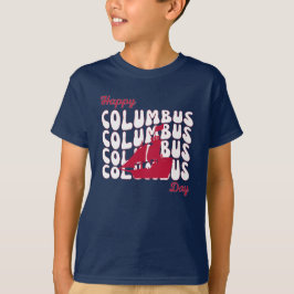 Lycklig Columbus Day Boy T Shirt