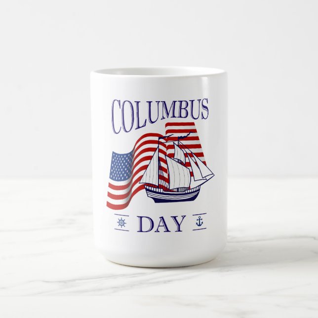 Lycklig Columbus Day Kaffemugg (Center)
