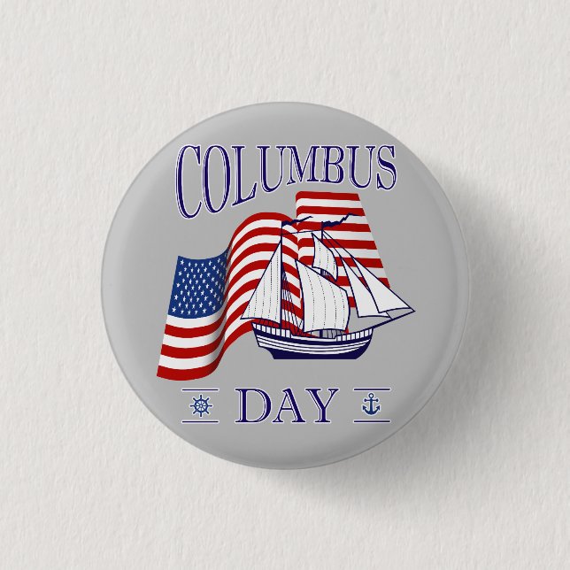 Lycklig Columbus Day Knapp (Framsida)