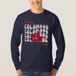 Lycklig Columbus Day Manar T Shirt