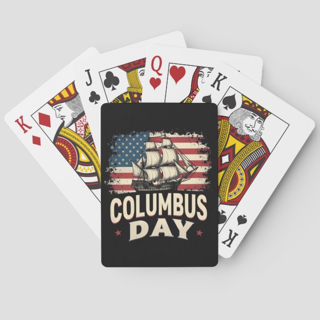Lycklig Columbus Day of Exploration and Reflection Casinokort (Baksidan)